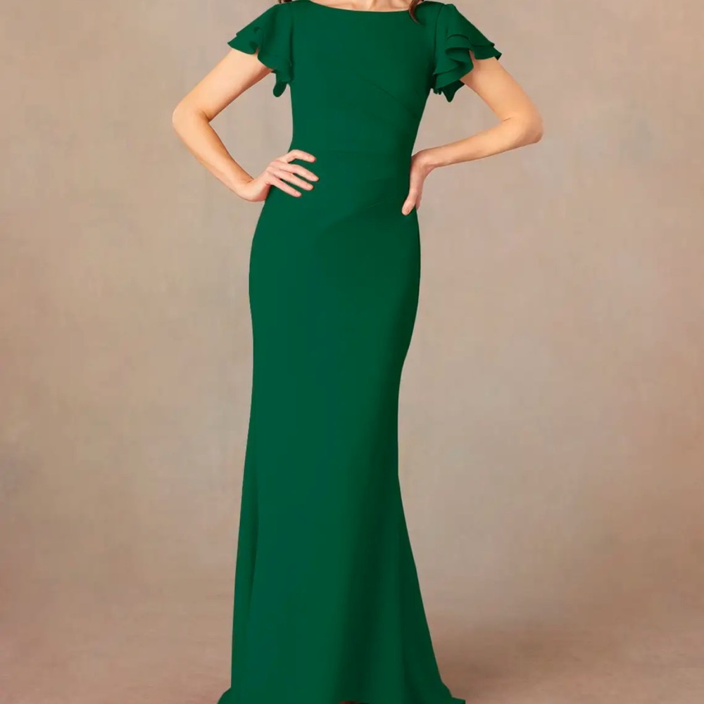 Azazie Pepermint Dark Green Evening Gown size A6